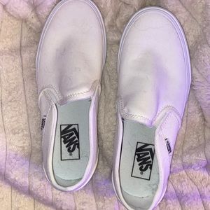 VANS white slip on shoes